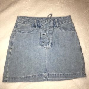 Kendall and Kylie lace up mini skirt